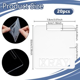 NBEADS 20 Pcs X-RAY Badge Buddies, Transparent Acrylic Nurse Badge Tag Buddy for Nurse Staff ID Card, 3.07x3.39x0.10inch