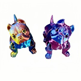 Liiusgelad 3D Printed Dog Model - Fidget Toys for Adults with Stress Relief, 4in Party Favors and stim Toys for Autistic Adults, 3D Printed Animals(Rainbow)