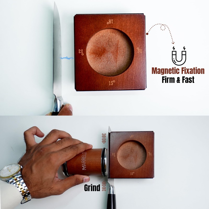 6 Piece Rolling Knife Sharpener Kit with Kitchen Knife -