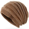 Andeor Men's Winter Knit Hat, Cold Protection, Fluffy Fleece Lining,