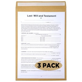 Last Will and Testament Kit, Joyfulmap Simple Will Forms – Includes3 Blank Forms, 1 Guide, & 3 Envelopes, Do It Yourself Legal Will Kit, Blank Legal Last Will Testament Forms