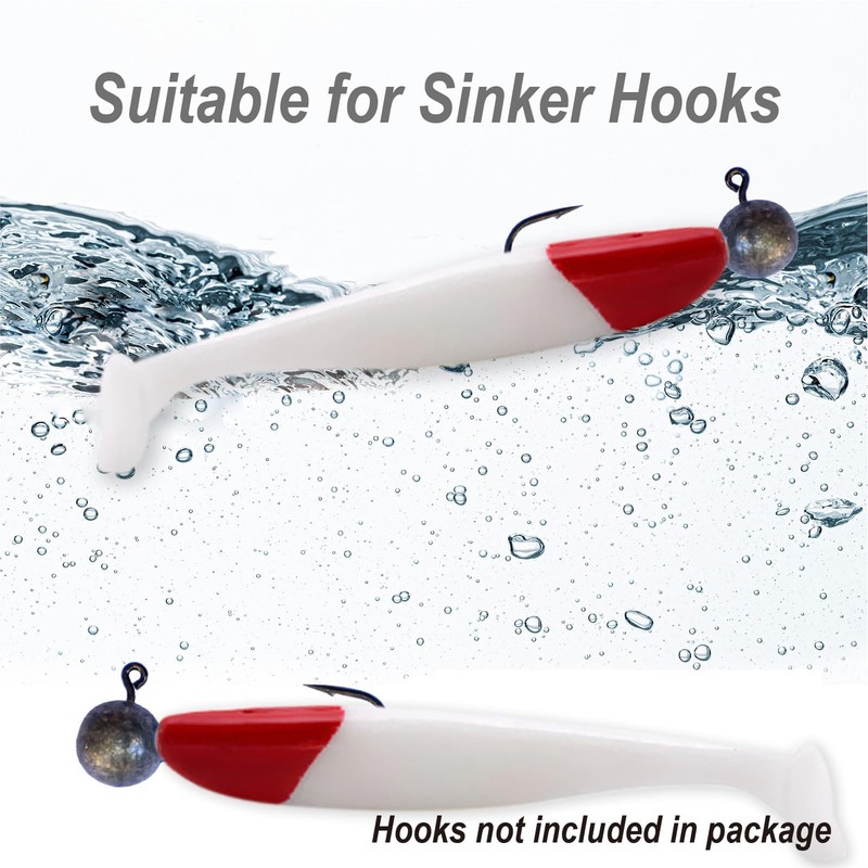 20Pcs Pack Soft Plastic Lures Bait Great for Sinker Hook