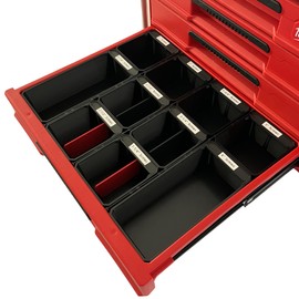 Pro Bins by Pro Home Products - Compatible with Milwaukee Packout 4-Drawer System - With label tabs - Made in USA - (Size Large - 2 pack)