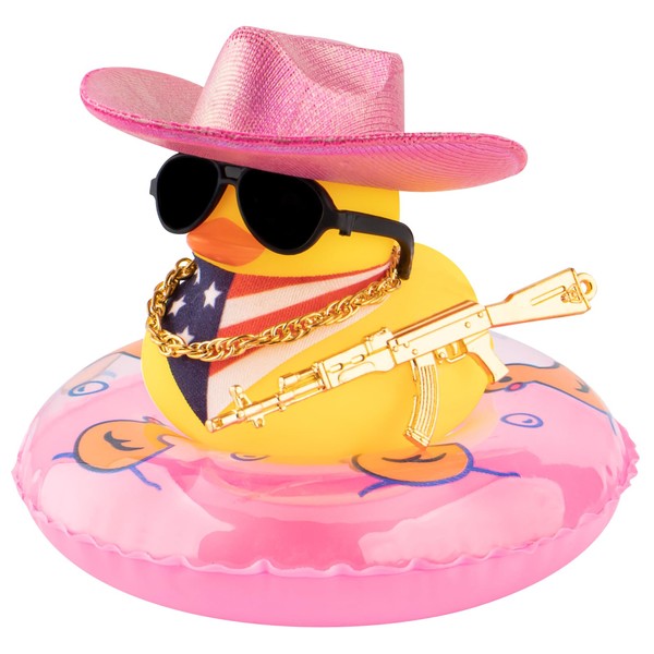 wonuu Car Rubber Duck Party Decoration, Sparkly Glitter Space Cowboy