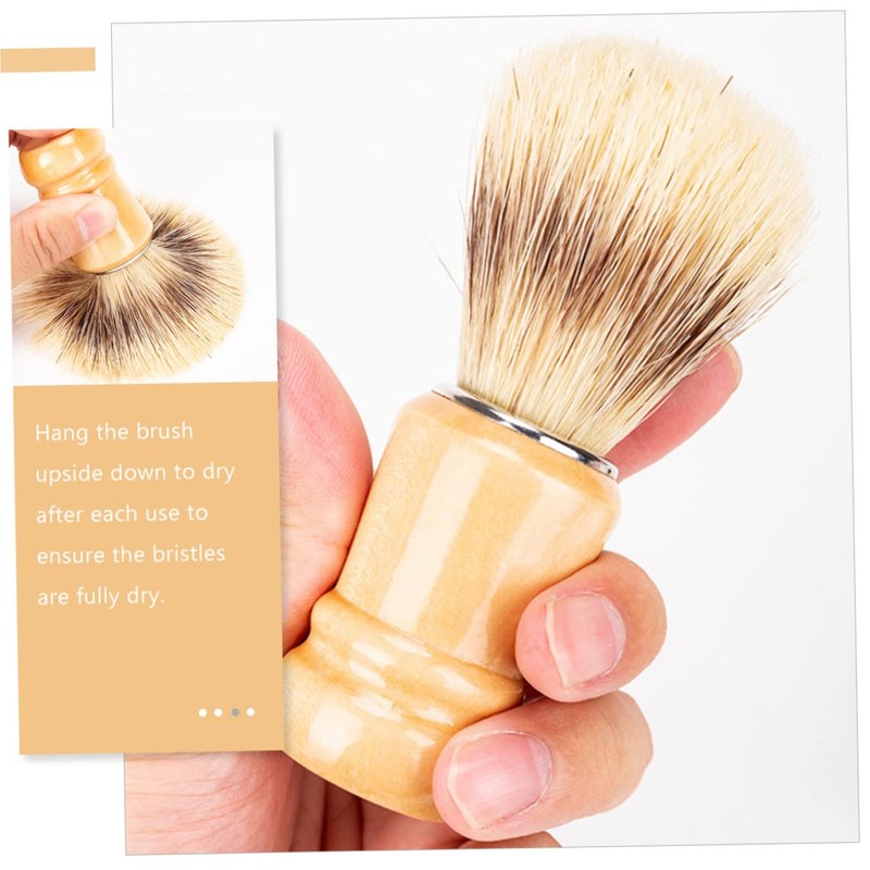 FRCOLOR 6pcs Men Shaving Brush Wood Handle Beard Brush for