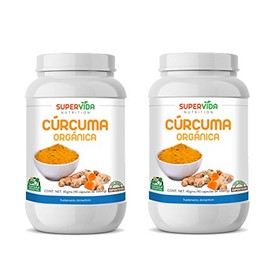 Cúrcuma Orgánica 180 Cápsulas (2 Frascos de 90 Cápsulas Vegetales de 500 mg CURCUMA) | SuperVida Nutrition - Suplementos 100% Naturales