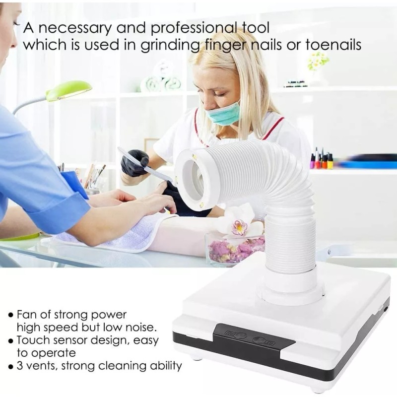 Salmue Extractor De Polvo Para Uñas, Colector De Polvo Manicura