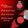 Afflano Red Glitter Eyeshadow, Diamond Bright Red Eyeshadow Instant Colour,