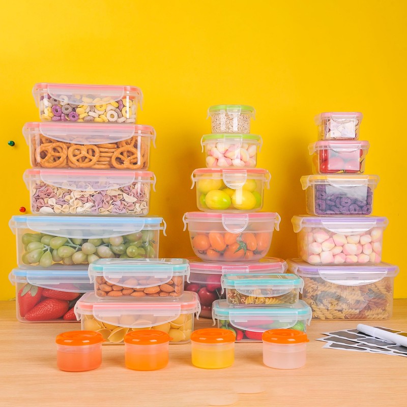 RockBerry 46 PCS Food Storage Containers with Lids Airtight- Plastic
