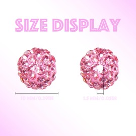 CHAOHAOQI - 150 abalorio de arcilla de polímero rosa de 10 mm, abalorio de arcilla polimérica, abalorio de vidrio, abalorio redondas de diamantes a granel para pulseras, collares, arete, joyería
