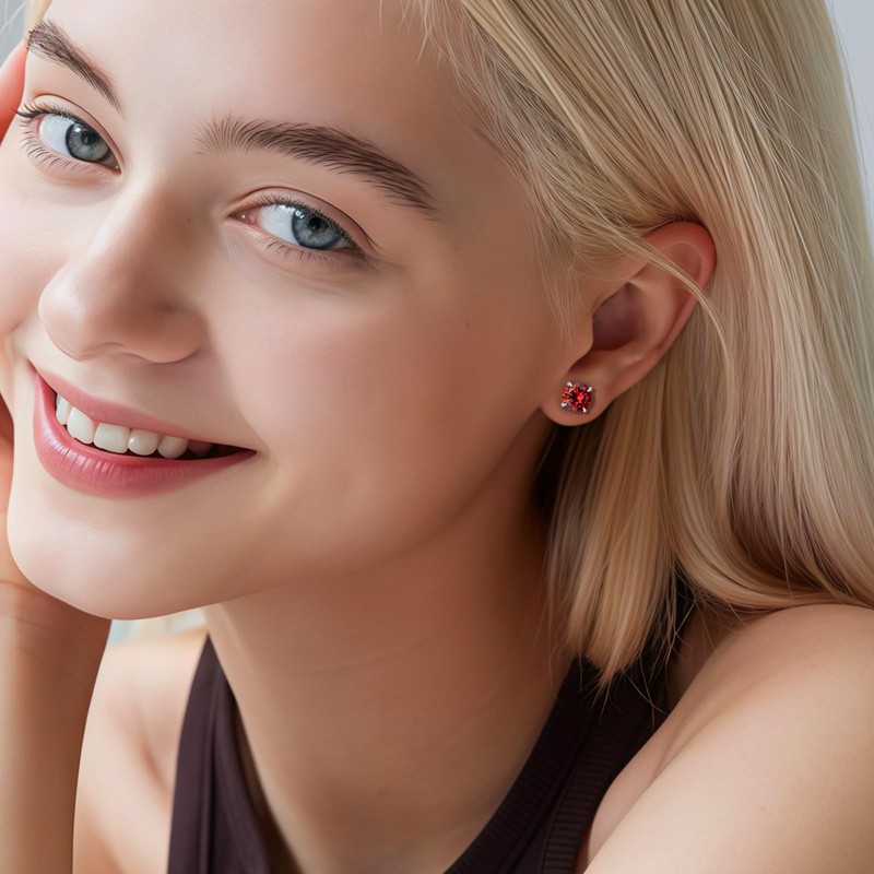 Titanium Stud Earrings for Women Men, Hypoallergenic Double Side 5A