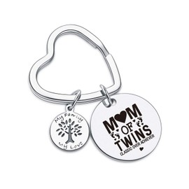 7RVZM Twin Mom Gift Twin Mama Jewelry Twin Mom Keychain Mom Of Twins Jewelry Baby Shower Keychain Mothers Day Keychain Baby Announcement Pregnancy Gift Mom Of Twins Keychain