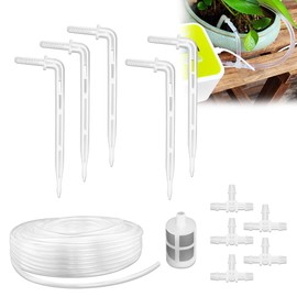 UCINNOVATE Drip Irrigaiton Kits Compatible with Automatic Irrigation Systems, 5M 1/4" Tubing & Drip Irrigation Kit for Potted Plant Flower Self Watering System
