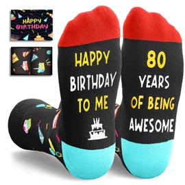 Zmart 80th Birthday Gift for Men - Socks for Older Adult Over 80 Year Old, Elderly Man Present