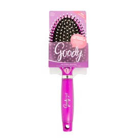 Goody Oval Hair Brush with Gelous Grip - For All Hair Types - Ion Infused Bristles for Frizz-Free and Glossy Styling - Pain-Free Hair Accessories for Women, Men, Boys, and Girls