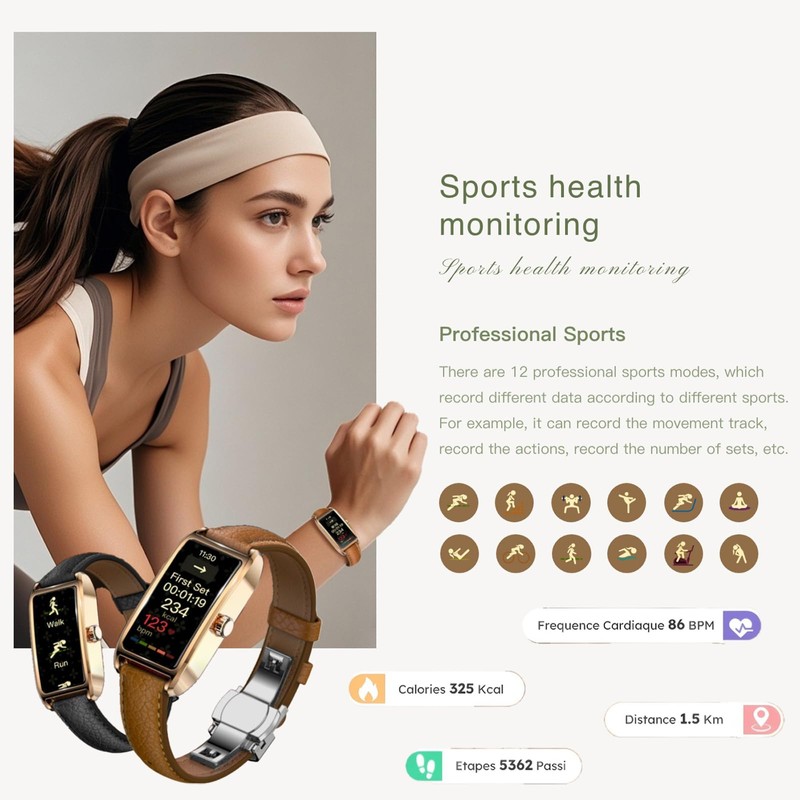 Elegant Smart Watch for Women Fitness Tracker with Step Counter