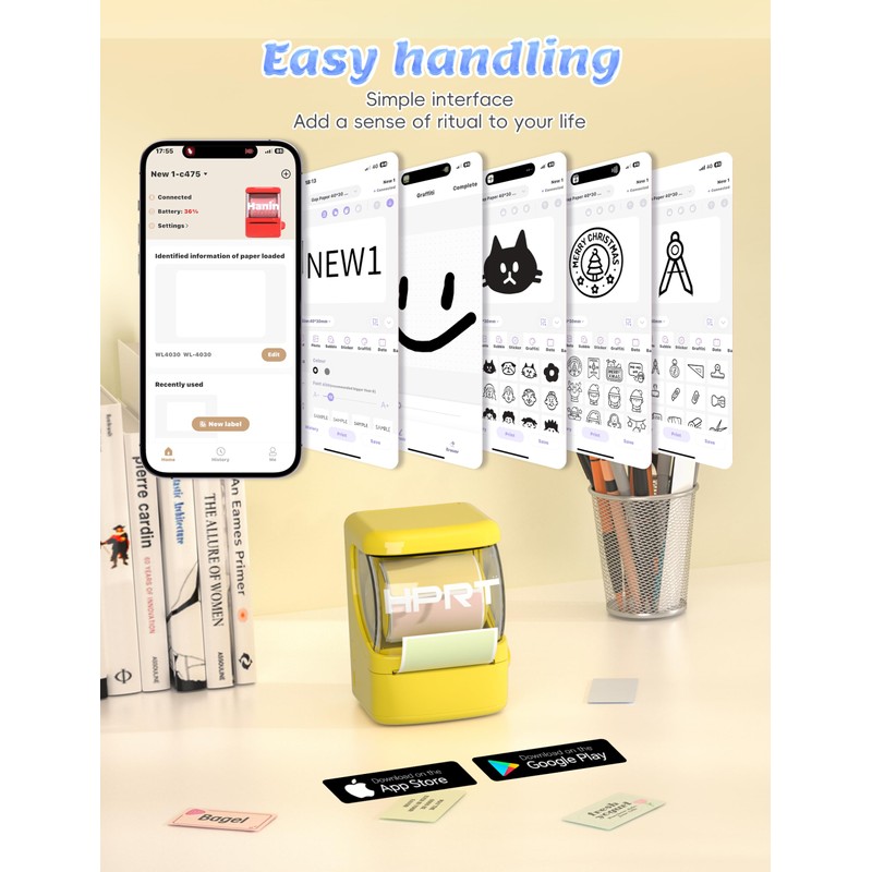 HPRT NEW1 Label Maker - Bluetooth Label Make Machine with