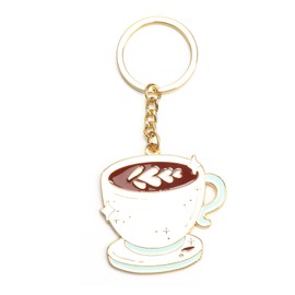 Tranbath Coffee Keyring with Creative Coffee Cups Design, Bag Charm, Ideal Birthday Gift for Women and Good Friend, Small Gifts for Coffee Lovers