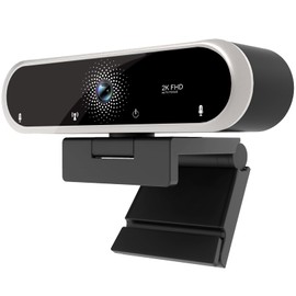 NIVEOLI Webcam 2K with Microphone and Webcam Cover Plug and Play with Auto Light Correction for Laptop PC Desktop for Live Streaming Video Call Conference Online Lessons Game