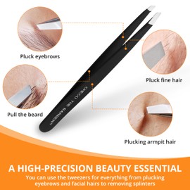Slanted Tweezer: Stainless Steel Slanted Tweezer Essential Personal Care Tool for Women and Men (1PCS)
