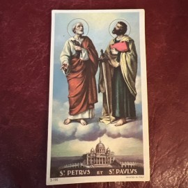 Vintage Catholic Holy Card - St. Peter And St. Paul- The Vatican