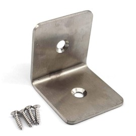 4 Pcs Stainless Steel Corner Brackets L Shape Corner Bracket for Wood Shelves 43x45x45mm
