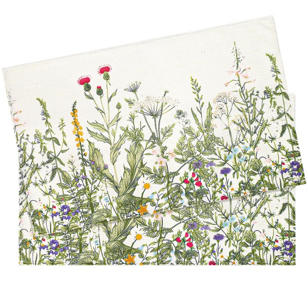 Coffee Bar Mat, Coffee Placemats Set of 2, Linen Coffee