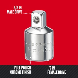 CRAFTSMAN 3/8" To 1/2" Socket Adapter, 1/2-Inch Drive, Female to Male (CMMT99222)