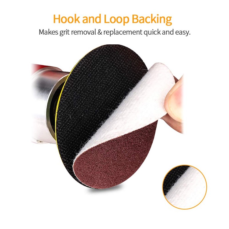 SPEEDWOX 100pcs Sanding Discs 2 inch Sandpaper 40 Grit Hook