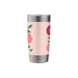 Neutral Color Minimalist Flowers Design Stainless Steel Insulated Tumbler