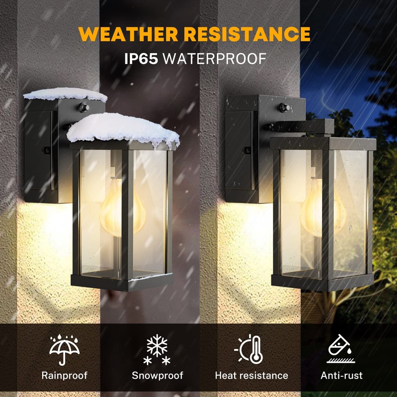 NookNova Porch Light with Outlet, Dusk to Dawn Motion Sensor