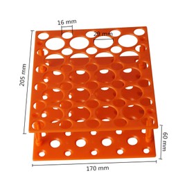 2 Pack 50 Well Centrifuge Tube Rack for 10ml/15ml/50ml Large Size Scientific Laboratory Plastic Tube Rack Holder Detachable Lab Test Tube Rack Orange/Blue (Large)