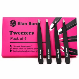The Élan Bare Precision Set 4-Piece Professional Stainless Steel Tweezer