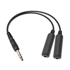 YACSEJAO 1/4 Inch Headphone Y Splitter 20 cm / 8 Inch 6.35 mm 1/4 Inch TRS 1 Male to 2 Female Audio Speaker Cable