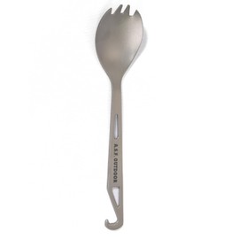A.S.F. OUTDOOR Titanium Spreader Spoon with Carrying Hook 6.4 Inch