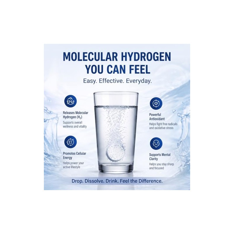 Hydrogen Water Tablets with Magnesium, 100 Count H2 Molecular Hydrogen