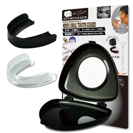 OLUAGE Men's Oral Tooth Guard (Made in Japan) Mouthpiece, Bruxism, Snoring, Clenching, Sleeping, Sports, Martial Arts, Includes Case, Black & Clear