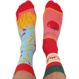 TODO Lustige Pommes Socken Herren und Damen, Coole Socken Pommes Frites mit Kechup Socken (43-46, Pommes)