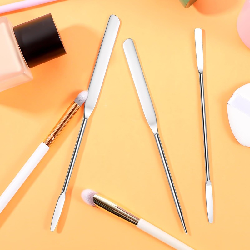 LIQWEI 3 Pcs Makeup Spatula Foundation Spatula, Stainless Steel Facial