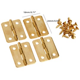 dophee 20 Pack Gold Small Hinges, Mini Retro Box Hinges with 80 Screws for Jewelry Box Wooden Case Bin Gift Box Suitcase Furniture Dollhouse DIY Crafts, 1.18"x0.67"