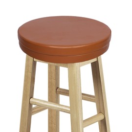 Shinnwa Bar Stool Cushion Leather Bar Stool Covers Round Waterproof Foam Padded Seat Cushions with Elastic and Non Slip Backing 13 Inch Burnt Orange