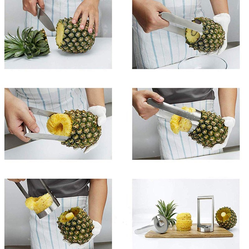 UPKOCH Pineapple Corer Stainless Steel Fruit Cutter Peeler Pineapple Cutter