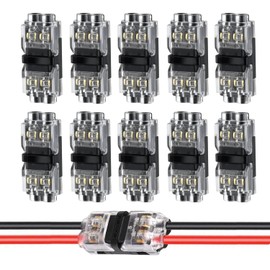 10Pcs Wire Connector, H Type No Strip Quick Splice Terminals Connectors,Low Voltage H Tap Connectors 2 Pin 2 Way Quick Splice Wire Connectors Solderless LED Wire Connectors, for 18-22 AWG