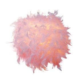 LOLYSIC Pink Feather Light Shade, 30cm Fluffy Lampshade Shade for Ceiling Pendant Light Table Lamp Floor Lamps, Pink Feather Lightshade for Living Room, Bedroom