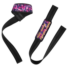 Correas de elevación personalizadas de camuflaje rojizo melocotón morado, 26 pulgadas, antideslizantes, personalizables, para muñequeras, gimnasio para levantamiento de pesas, culturismo