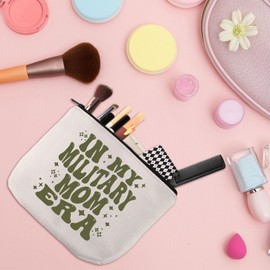 WSNANG In My Military Mom Era Makeup Bag Military Mother Cosmetic Bag Funny Military Mom Gift Military Deployment Gift (Military Mom bag)