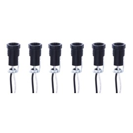 B&P Lamp® Pigtail E12 Candelabra Socket With 1/8F Hickey and 24 Inch Wire Leads, 6 Pack