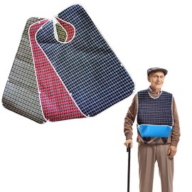 Nicoone Lätzchen für Erwachsene, wiederverwendbar, wasserdicht, waschbar, für Erwachsene, Lätzchen, Stoffschutz, Behindertenhilfe, Schürze für Männer und Frauen, 3 Stück