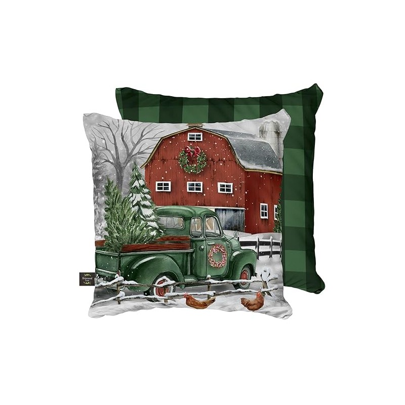 Briarwood Lane Christmas on The Farm Winter Pillow 17" x