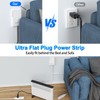 6FT Ultra Flat Plug Dual Extension Cord with 6 Outlets,